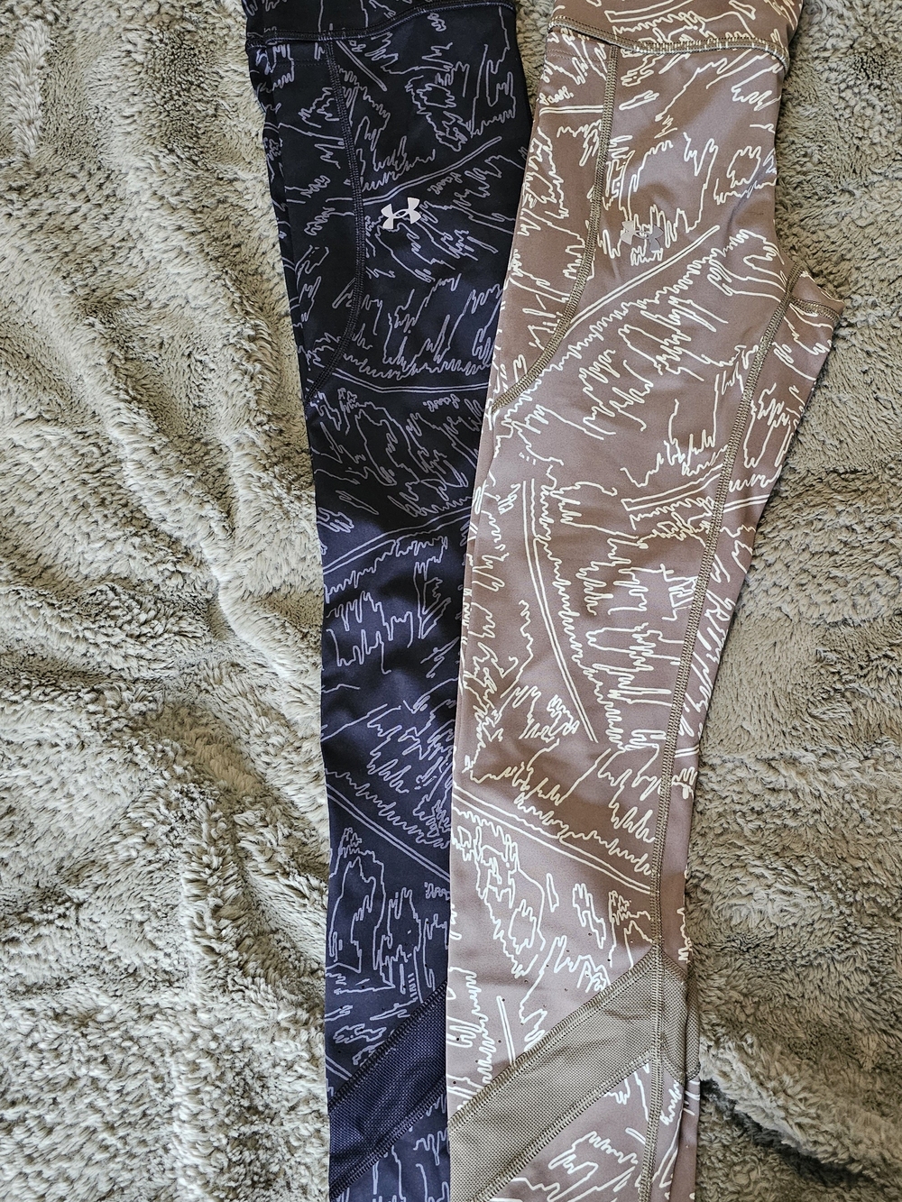 Under Armour Women's Printed Leggings - Black & Taupe